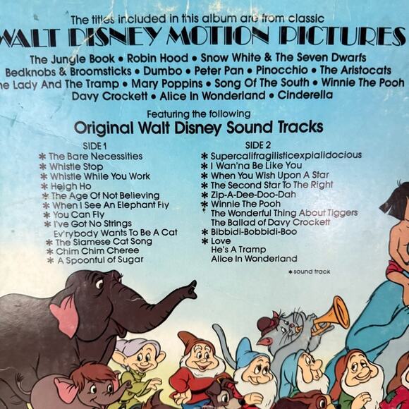 Vintage Ronco Records The Greatest Hits Of Walt Disney 1976 Vinyl Record 24 Song - Picture 5 of 7